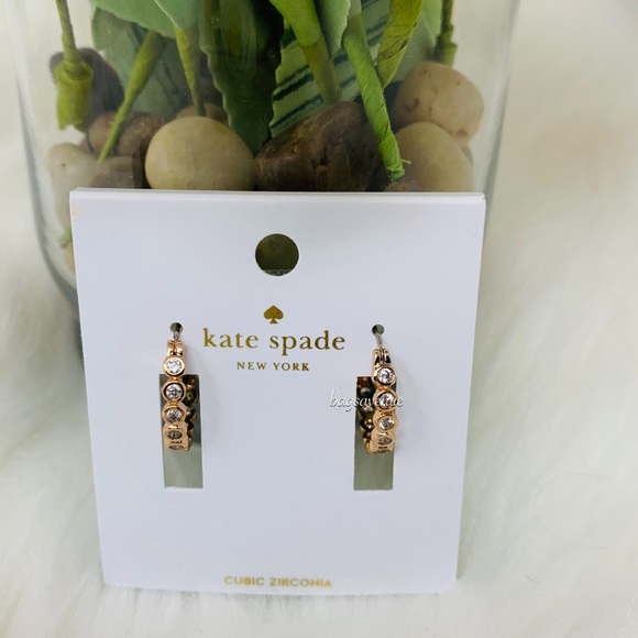 kate spade Jewelry - Full circle rose gold Kate spade earrings NWT
